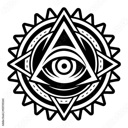 A solid style icon of watcher eye tattoo
