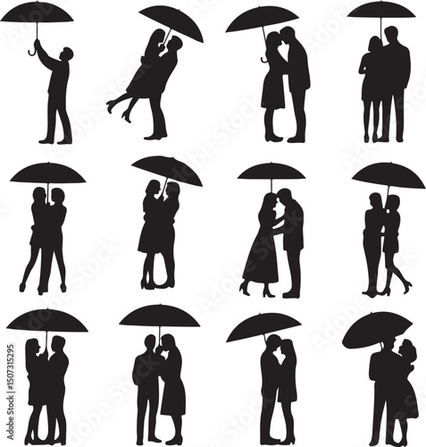 Umbrella in the Rain: A monochromatic artistic depiction of an umbrella shielding from a downpour, emphasizing protection and weather-related elements.