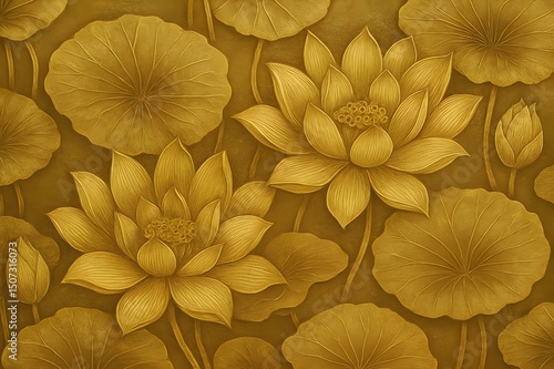 Golden waterlillies