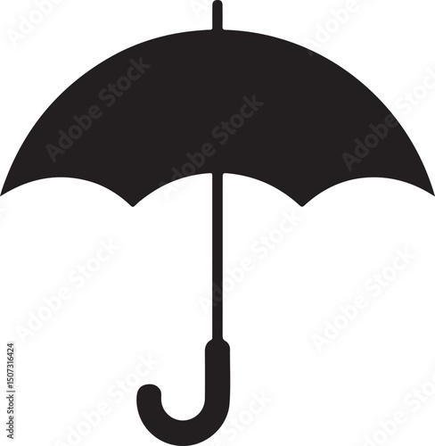 Umbrella in the Rain: A monochromatic artistic depiction of an umbrella shielding from a downpour, emphasizing protection and weather-related elements.