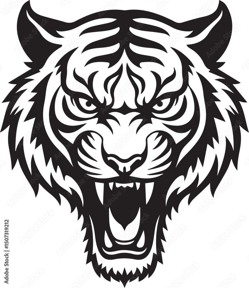 Obraz premium Tiger icon vector illustration art design