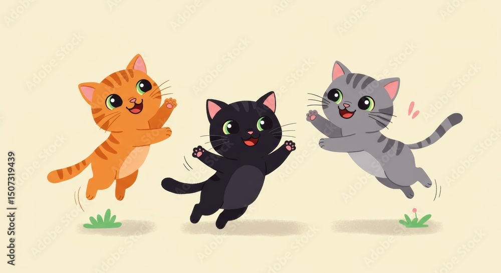 illustration of cats playing illustration of cats playing