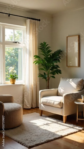 A serene and calming therapy room, featuring soft lighting, comfortable furniture, and tasteful d?cor, creating a peaceful atmosphere conducive to healing and self-discovery , psychology, meditation
