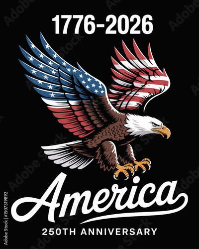 eagle with flag for 250th usa anniversary