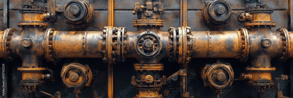 Robust Industrial Valves and Steel Pipelines in a Modern Factory Setting Robust Industrial Valves and Steel Pipelines in a Modern Factory Setting