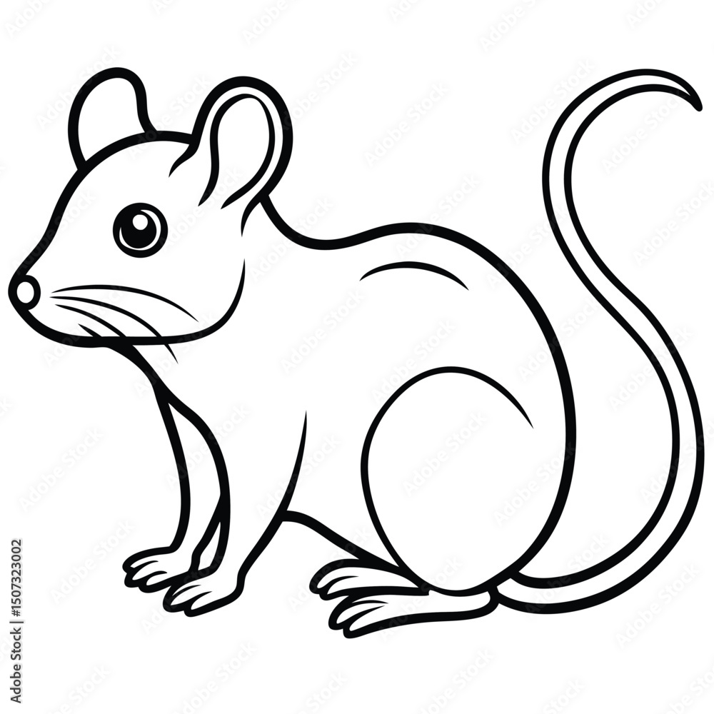Fototapeta premium Cute Mouse Cartoon Illustration Vector Design Animal Rodent Sketch