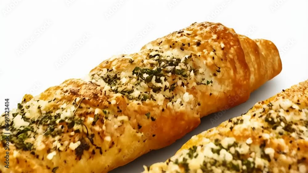 Delicious Garlic Herb Croissants Displayed on a Clean White Backdrop for Culinary Delights Delicious Garlic Herb Croissants Displayed on a Clean White Backdrop for Culinary Delights