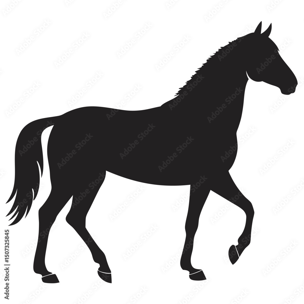 Obraz premium Majestic Horse Silhouette Vector Graphic Design Element Illustration