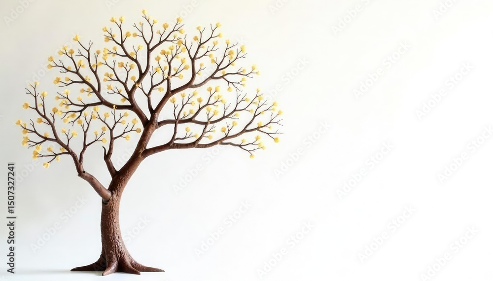 Obraz premium Delicate Tree Branches Isolated on White Background, photography, wood