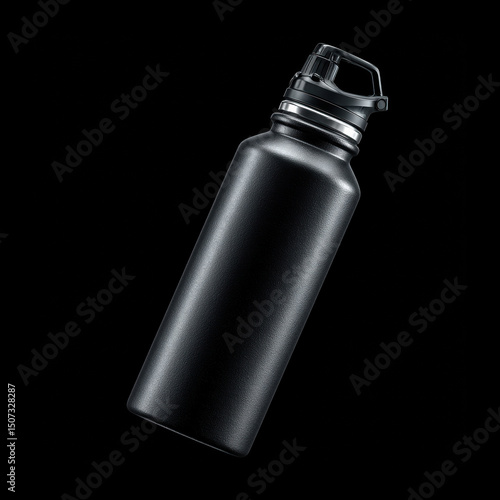 Wallpaper Mural Black reusable water bottle on dark Torontodigital.ca