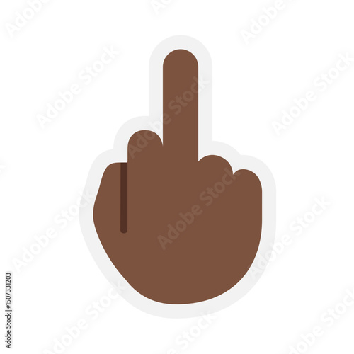 Middle Finger Dark Skin Tone