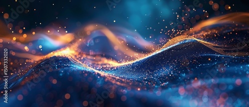 Abstract digital wallpapers, 3d luxury premium background, colorful flowing curved waves, with lighting effect and sparkle, perfect for presentation or header banner design AI generated