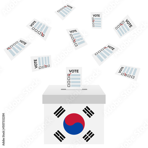 Election in the Korea. Election Concept. Vector Illustration.