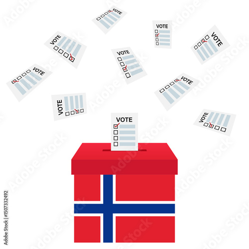 Election in the Norway. Election Concept. Vector Illustration.