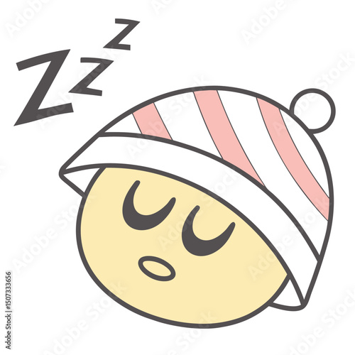 Minimalist Sleep Emoji with Drooping Eyelids
