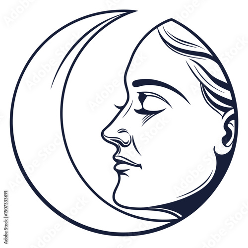 Minimalist Waning Gibbous Emoji with Soft Shadows
