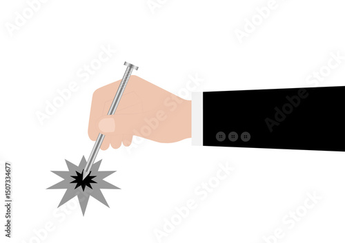 Hand Holding Nail for Indonesian Election Vote. Election in Indonesia. Election Concept. Vector Illustration.