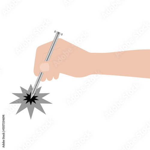 Hand Holding Nail for Indonesian Election Vote. Election in Indonesia. Election Concept. Vector Illustration.