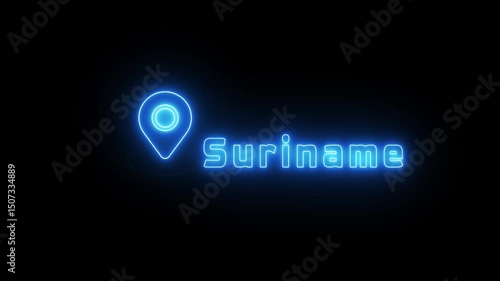 Wallpaper Mural Neon Location Concept. Tracking map pin animation. Torontodigital.ca