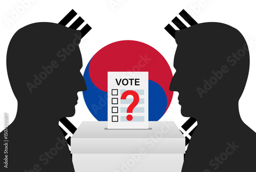 Election in the Korea. Election Concept. Vector Illustration.