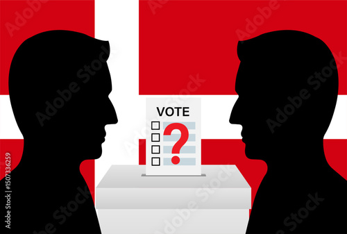 Election in the Denmark. Election Concept. Vector Illustration.
