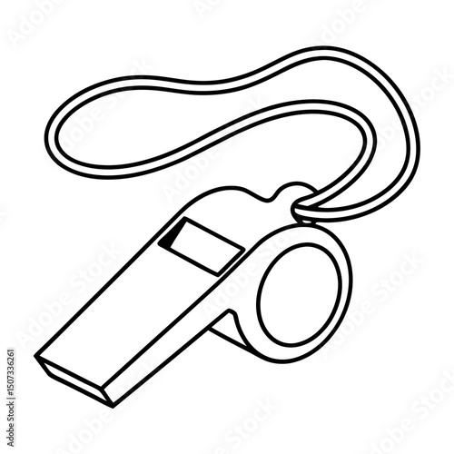 metal whistle isolated on white