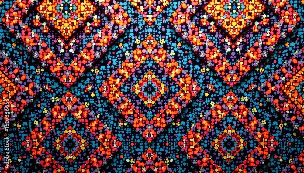 Geometric tapestry wallpaper pattern with bold colors and intricate details, colorful, graphic Geometric tapestry wallpaper pattern with bold colors and intricate details, colorful, graphic