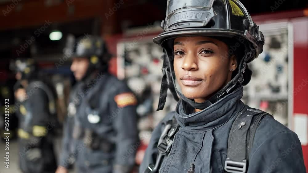 Confident firefighter salutes, exhibiting valor and readiness in action Confident firefighter salutes, exhibiting valor and readiness in action