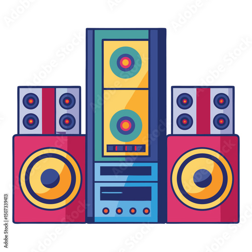 sound system vector image on white background