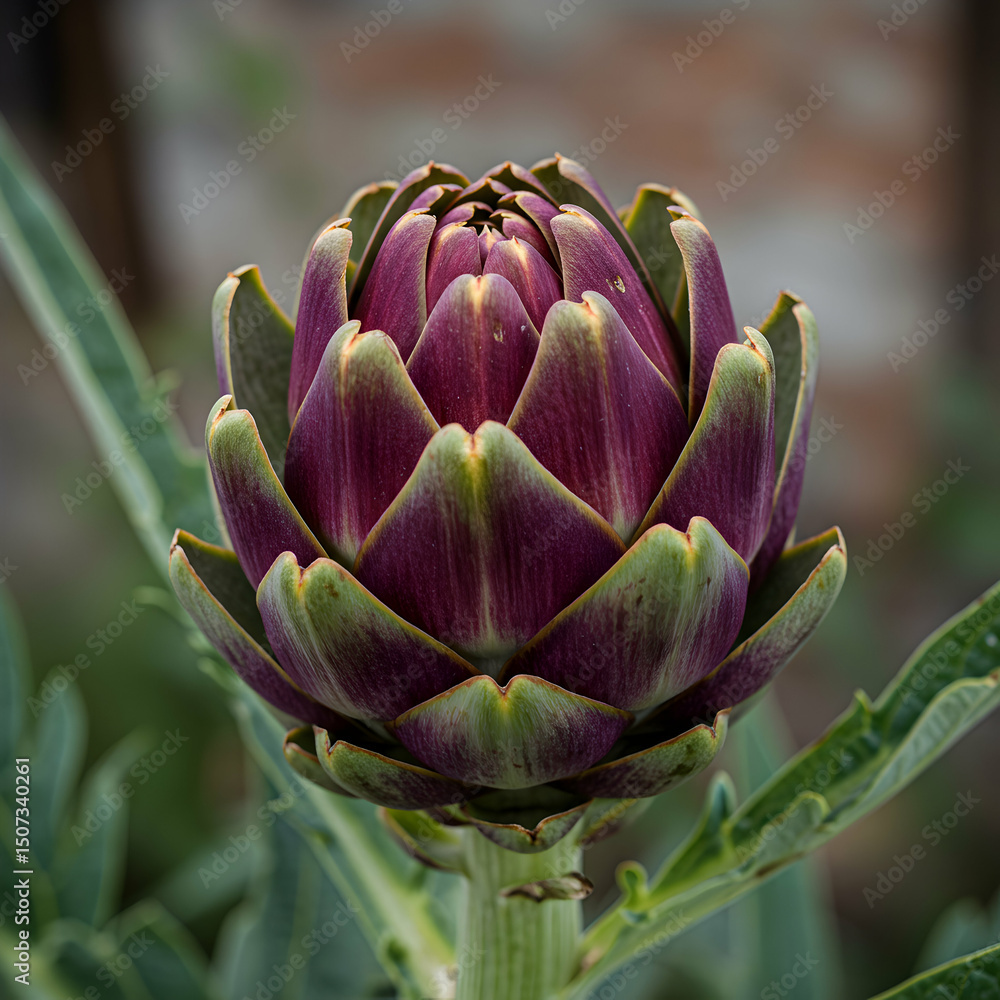 Purple Artichoke CloseUp Vibrant Garden Vegetable Photography Purple Artichoke CloseUp Vibrant Garden Vegetable Photography