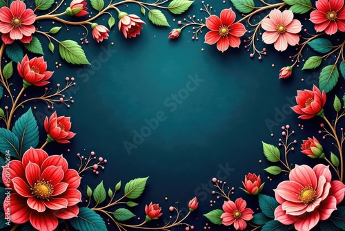 Intricate floral damask, swirling vines & leaves, vine, design