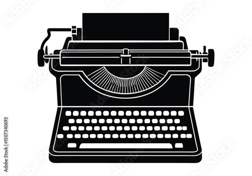 vintage typewriter silhouette 