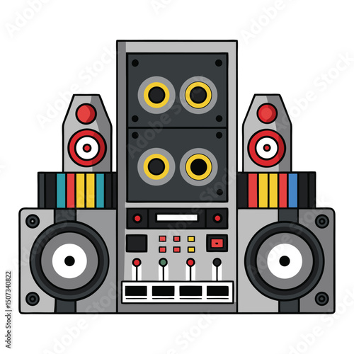sound system vector image on white background