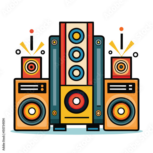 sound system vector image on white background