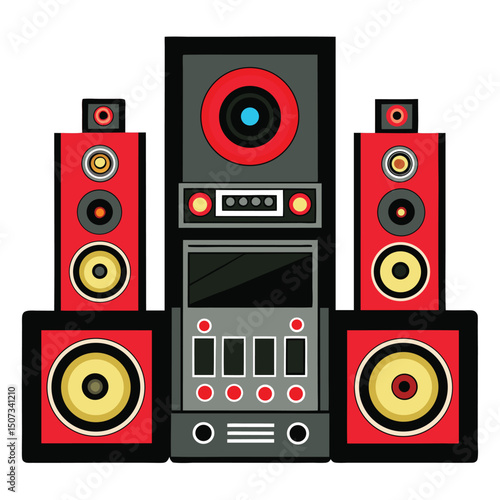 sound system vector image on white background