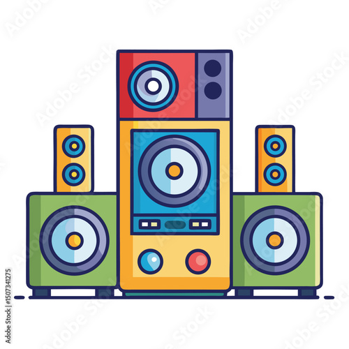 sound system vector image on white background