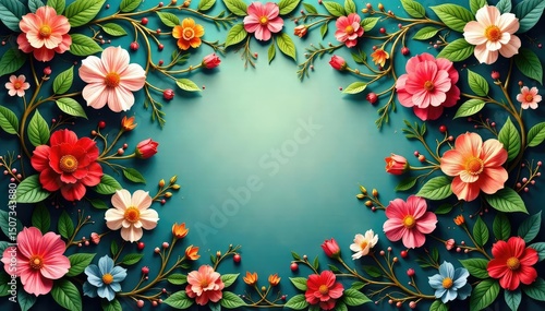 Intricate floral tapestry, interwoven vines and leaves, seamless, design, decoration