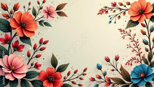 Intricate floral tapestry wallpaper design in muted tones , home, illustration