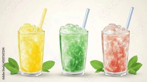 Wallpaper Mural Frozen Refreshments: Mint & Fruit Slushies Torontodigital.ca