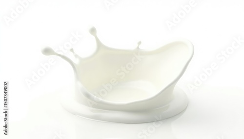Isolated milk splash, creamy texture, white background , drink, white background