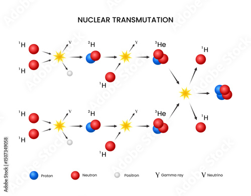 Nuclear Transmutation Proton Chain Fusion Process