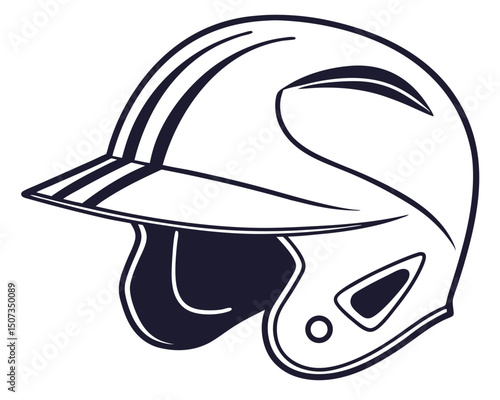 Baseball Helmet Icon Graphic Design Vector Illustration Sports Equipment Protection