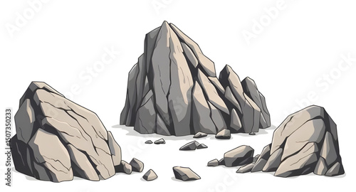 set of rock vector