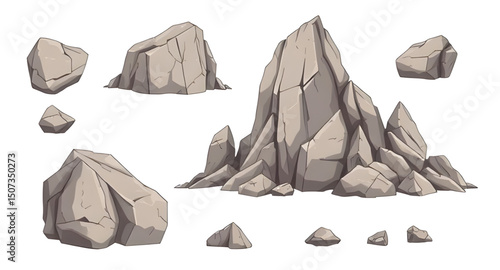 set of rock vector