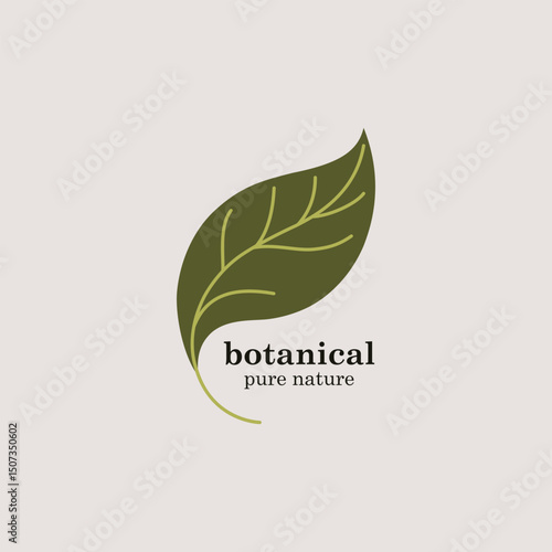 Floral and botanical logo leaf.