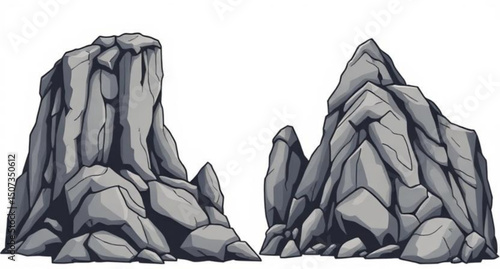 set of rock vector