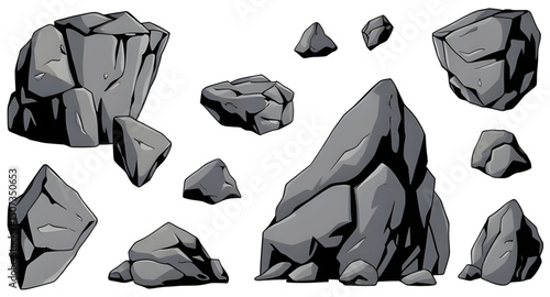 set of rock vector