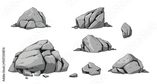set of rock vector