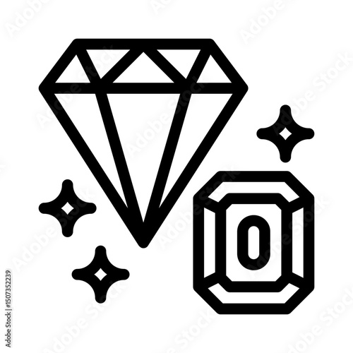 precious stone line icon
