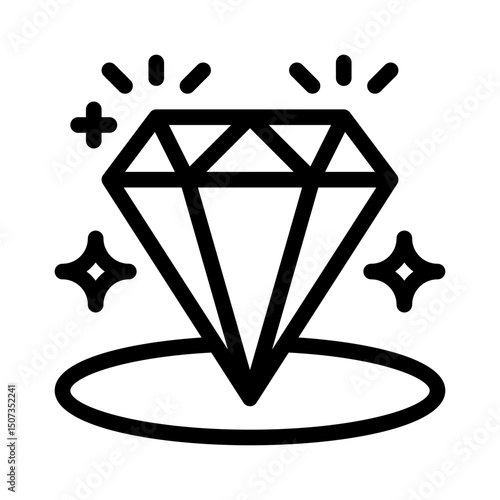 floating diamond line icon